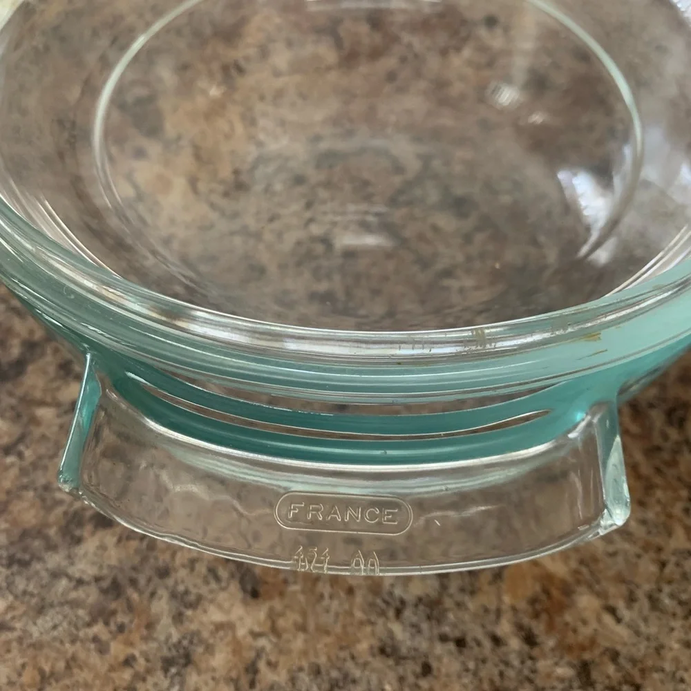 Vintage Pyrex Clear Glass Casserole Dish, Bowl 1.5 Quart With Lid